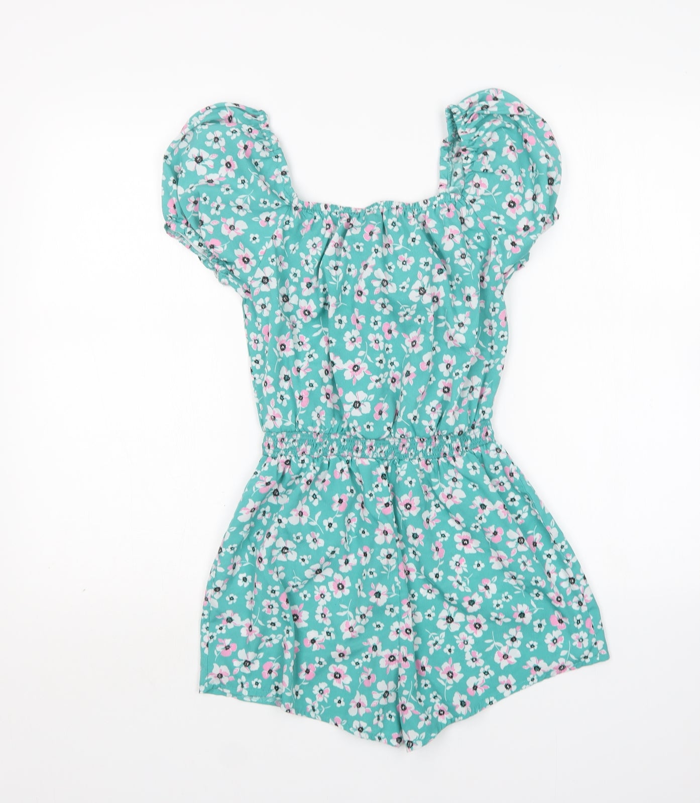 New Look Girls Multicoloured Floral Polyester Playsuit One-Piece Size 13 Years