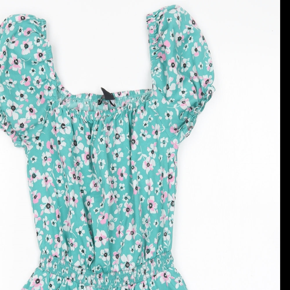 New Look Girls Multicoloured Floral Polyester Playsuit One-Piece Size 13 Years