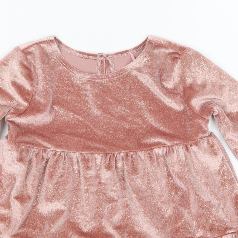 George Girls Pink  Polyester A-Line  Size 18-24 Months  Round Neck