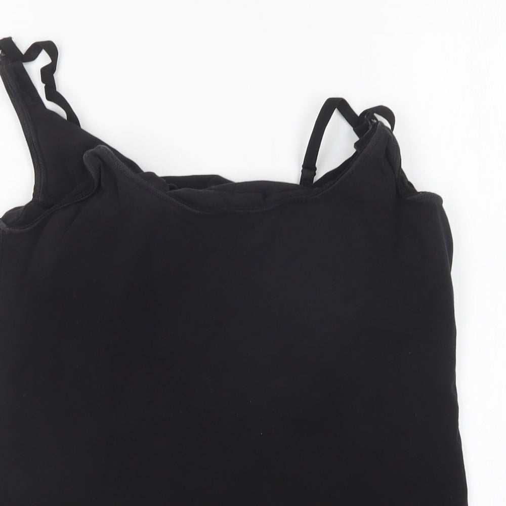 New Look Womens Black  Cotton Basic Tank Size 12 Round Neck