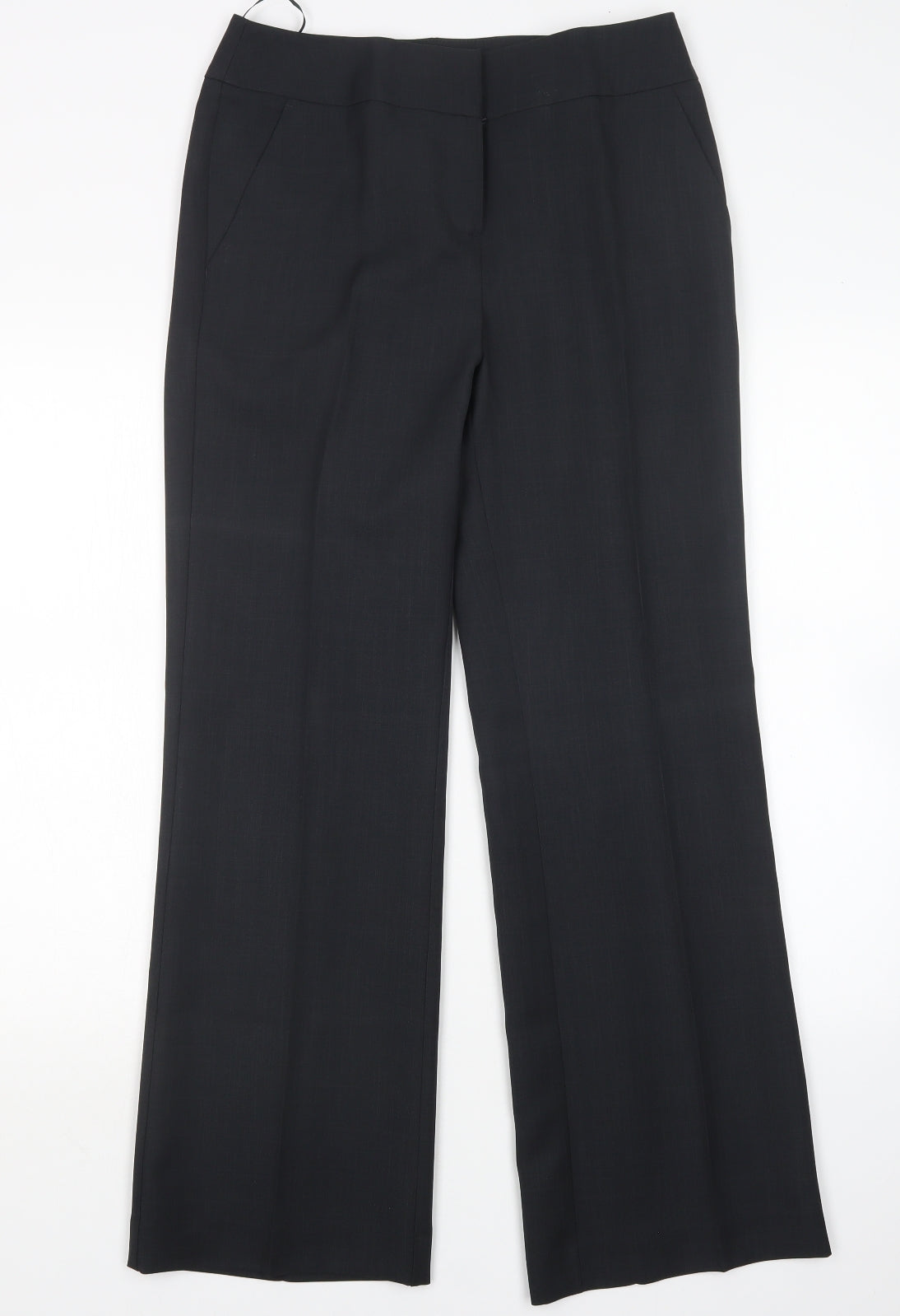 Papaya Womens Black  Polyester Trousers  Size 12 L30 in Regular