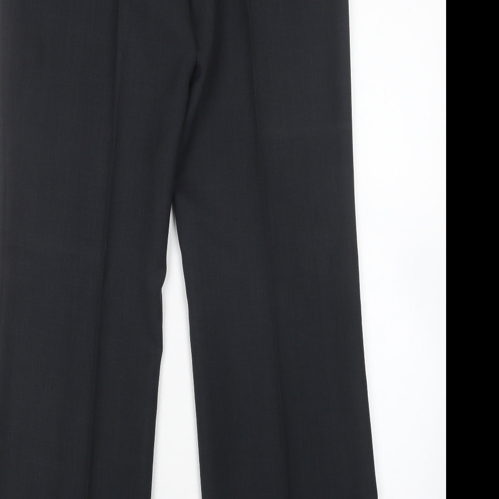 Papaya Womens Black  Polyester Trousers  Size 12 L30 in Regular