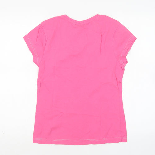 Great Britain  Womens Pink  Cotton Basic T-Shirt Size 12 V-Neck