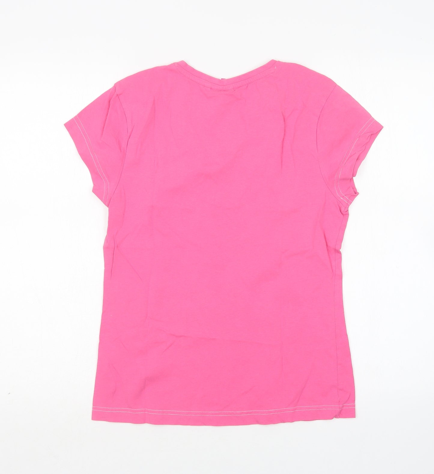 Great Britain  Womens Pink  Cotton Basic T-Shirt Size 12 V-Neck
