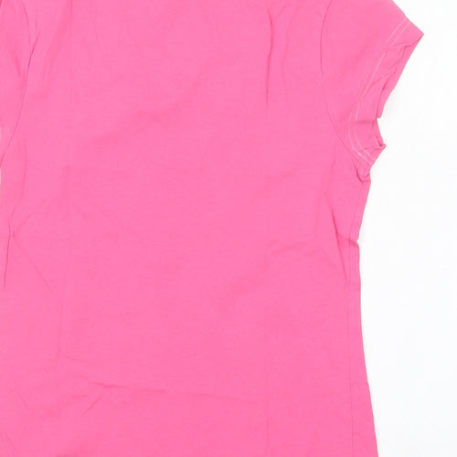 Great Britain  Womens Pink  Cotton Basic T-Shirt Size 12 V-Neck