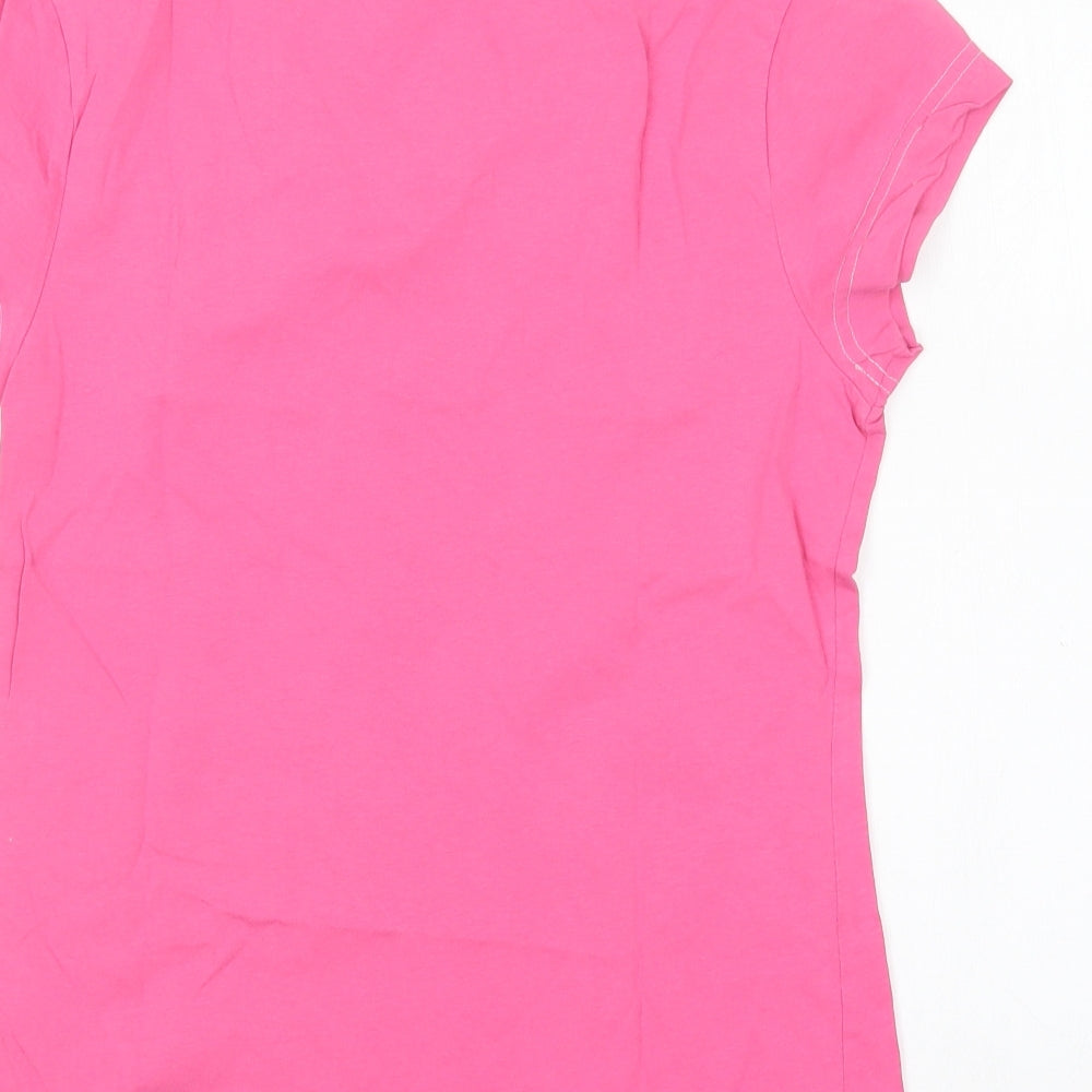 Great Britain  Womens Pink  Cotton Basic T-Shirt Size 12 V-Neck