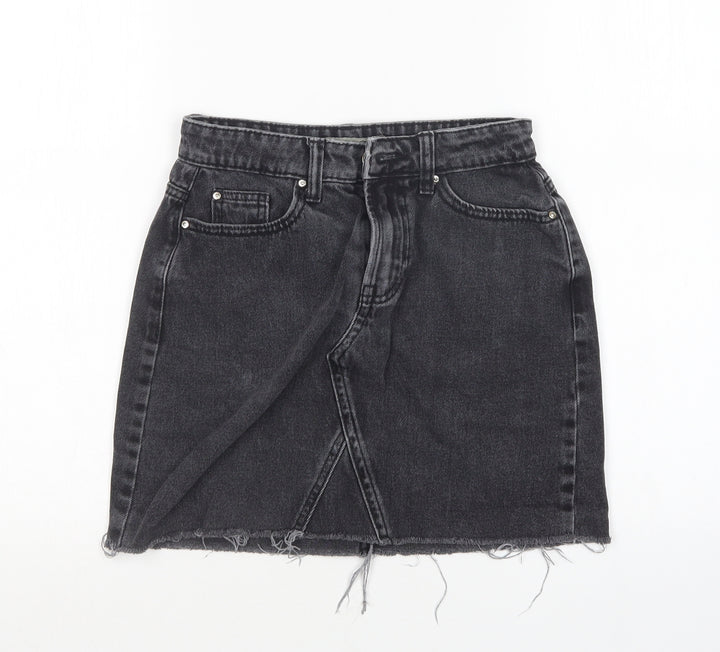 Denim Co Womens Black  Cotton Mini Skirt Size 4