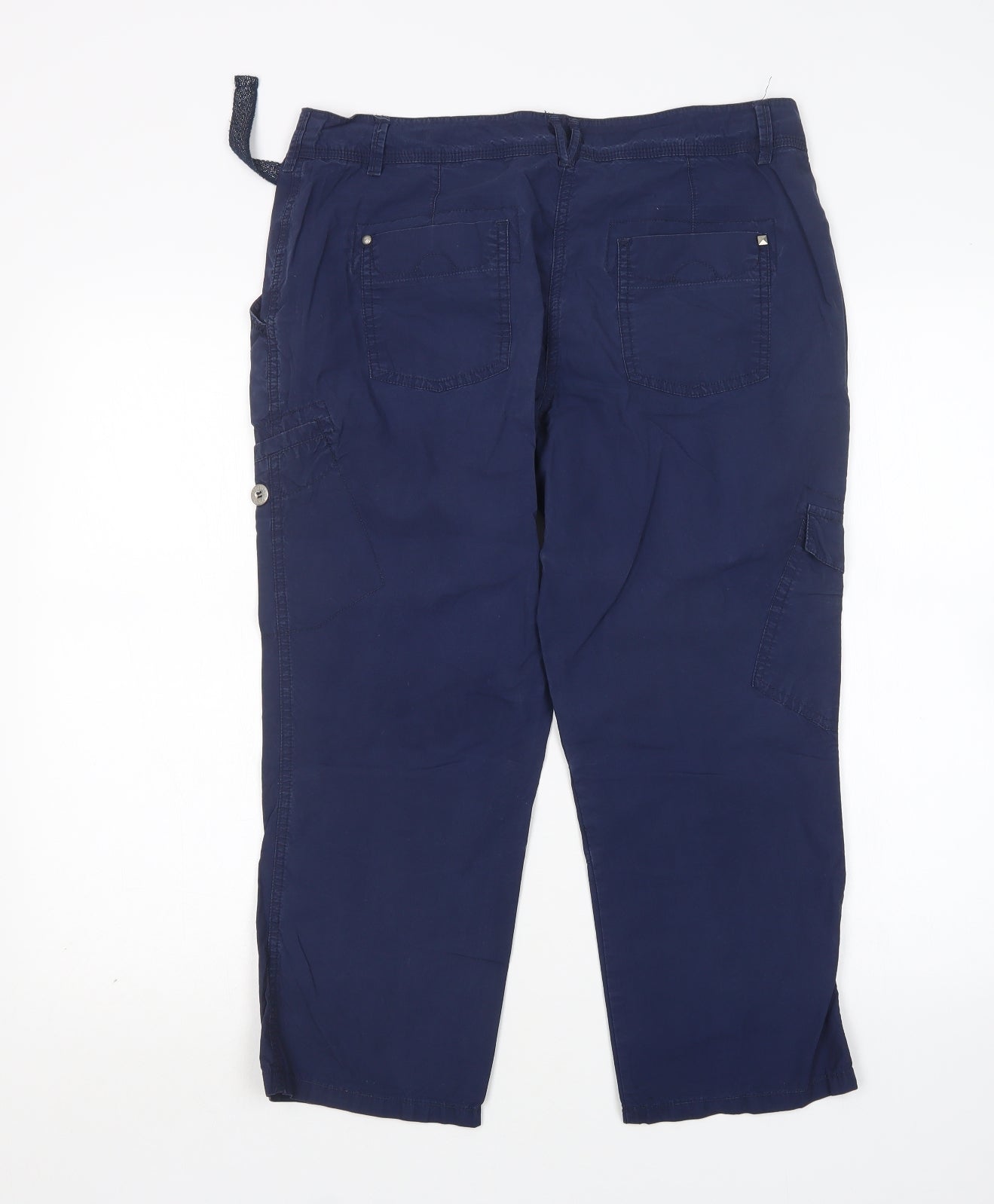 George Womens Blue  Cotton Cargo Trousers Size 12 L24 in Regular