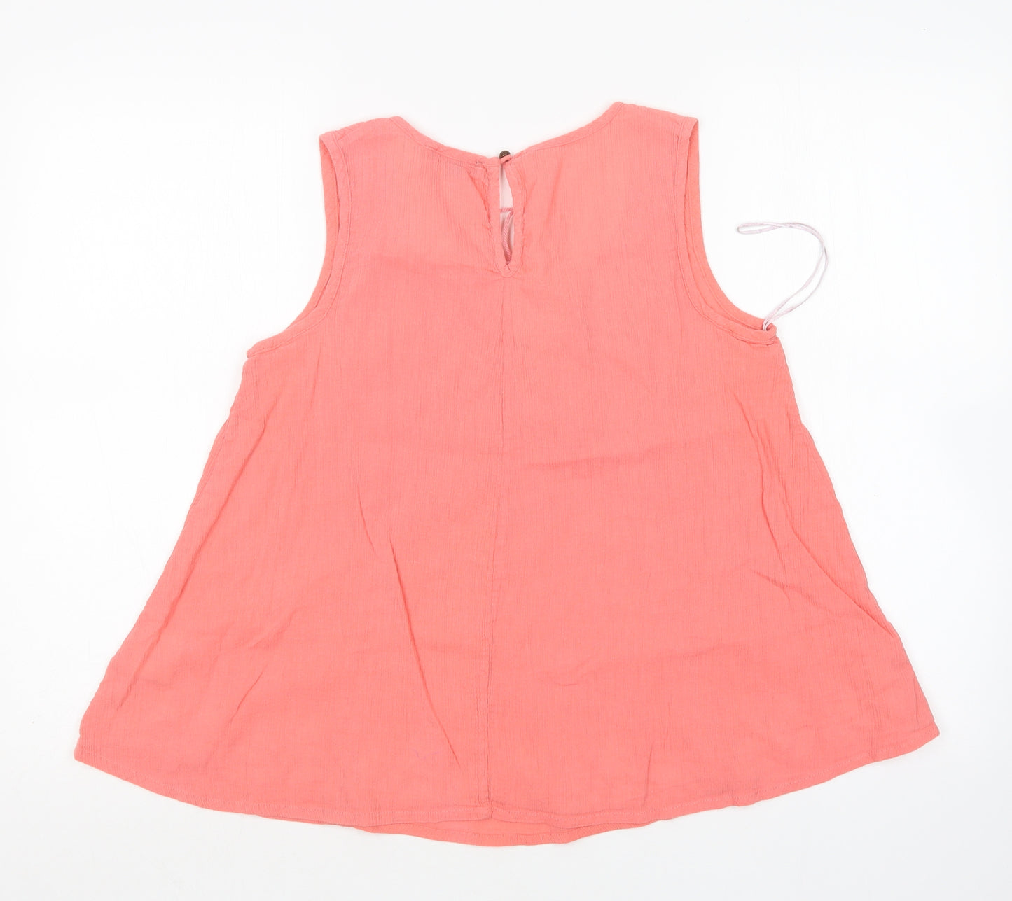 Heart & Soul Womens Pink  Cotton Basic Blouse Size 12 Round Neck
