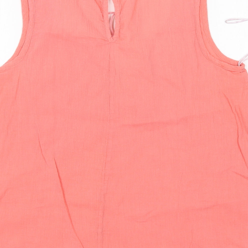 Heart & Soul Womens Pink  Cotton Basic Blouse Size 12 Round Neck