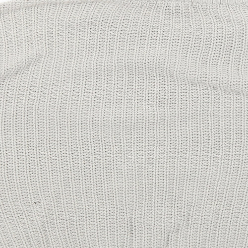 H&M Womens Grey Round Neck  Cotton Pullover Jumper Size M