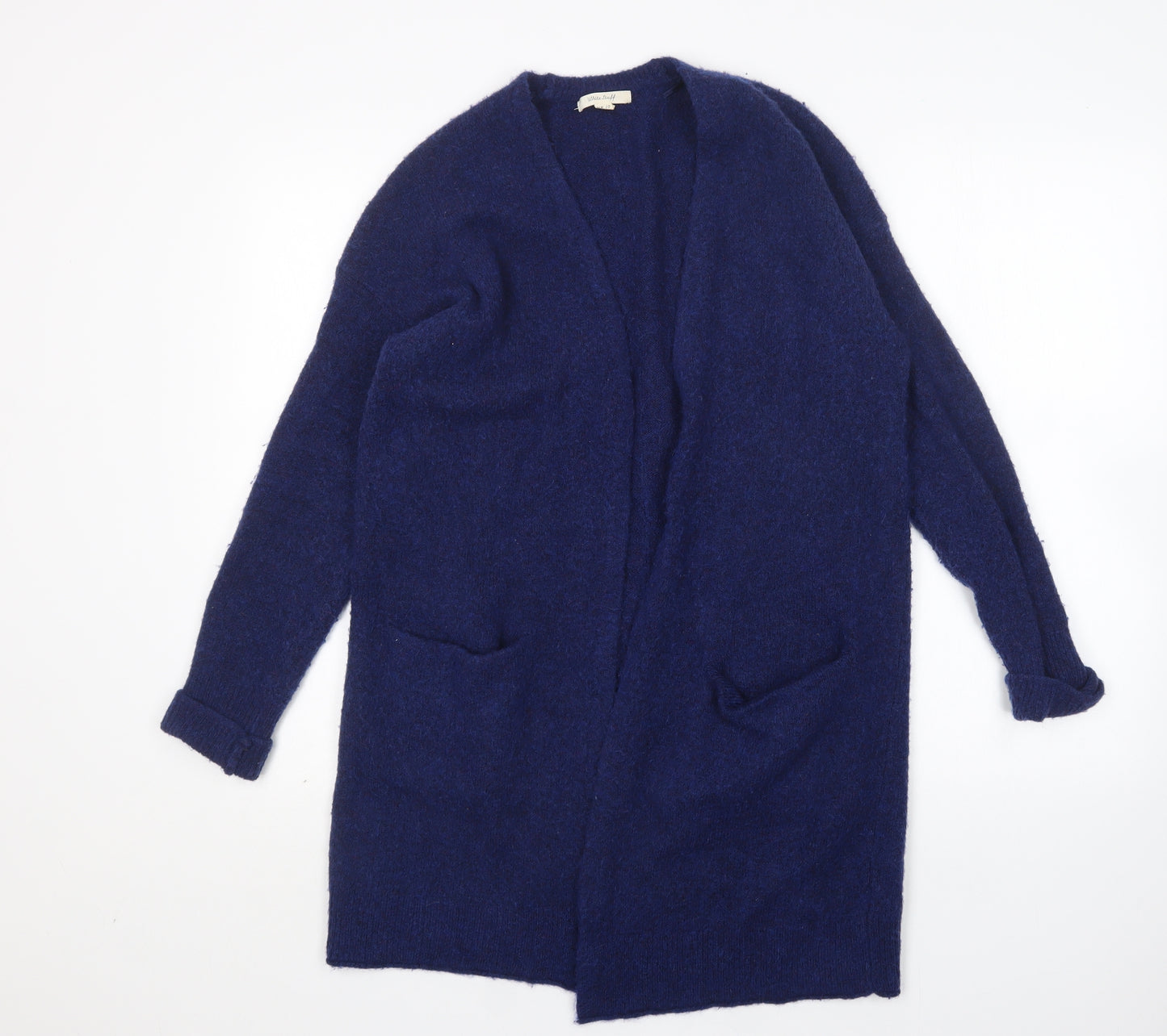 White Stuff Womens Blue V-Neck  Acrylic Cardigan Jumper Size 10