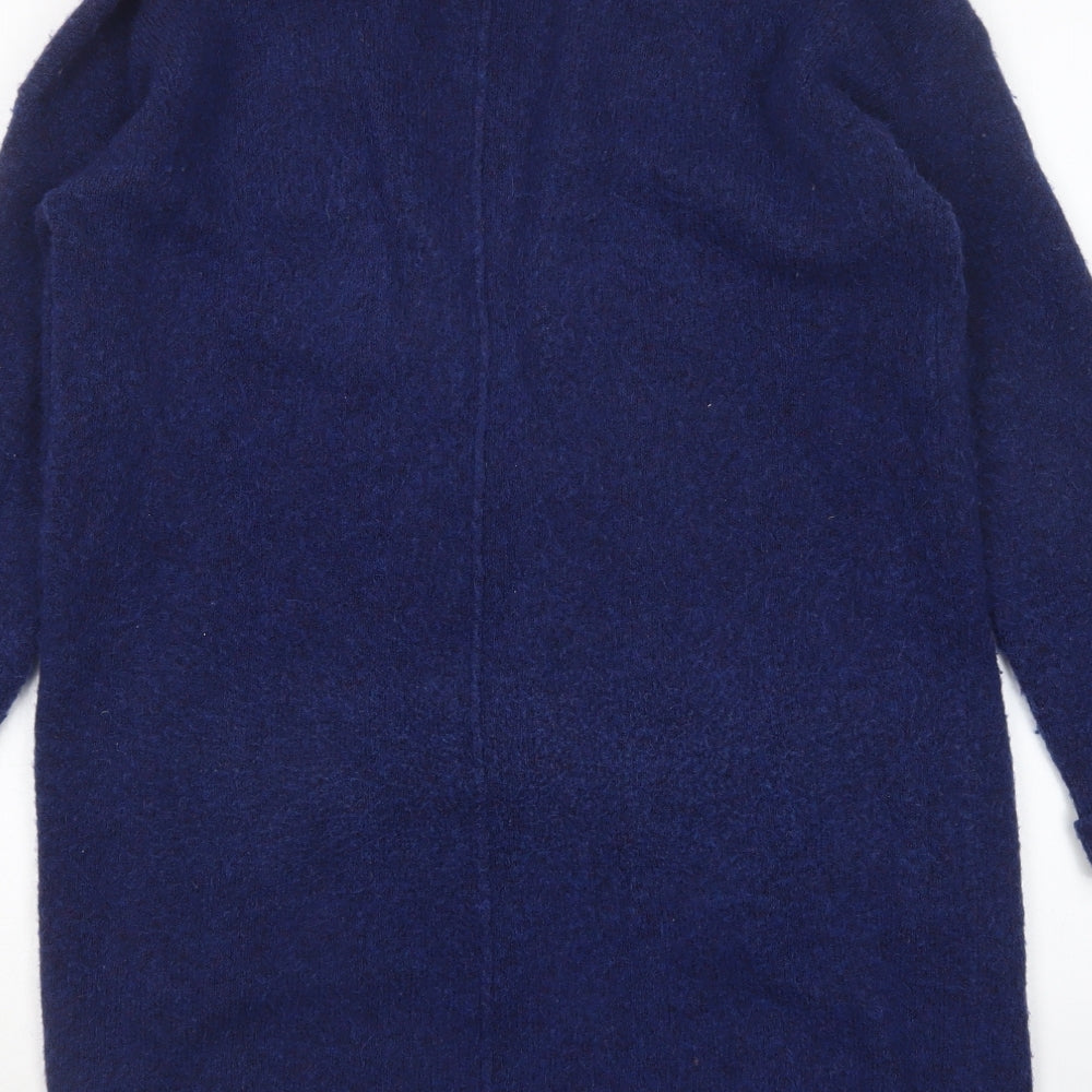 White Stuff Womens Blue V-Neck  Acrylic Cardigan Jumper Size 10