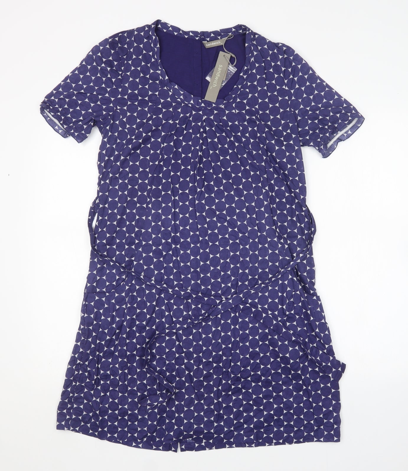 Sandwich Womens Multicoloured Polka Dot Cotton A-Line  Size 8  Round Neck