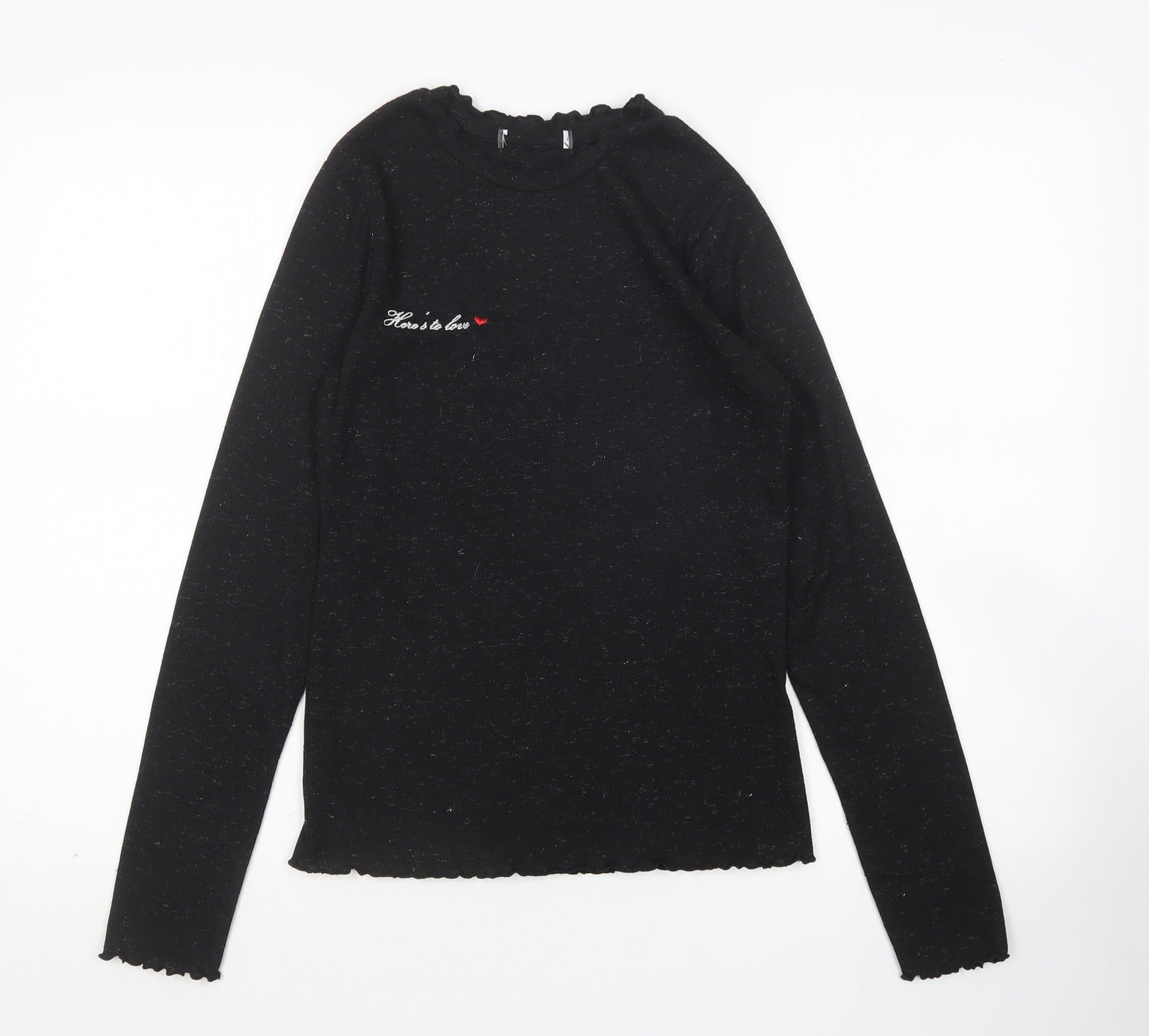 Primark Womens Black  Polyester Basic T-Shirt Size S Round Neck