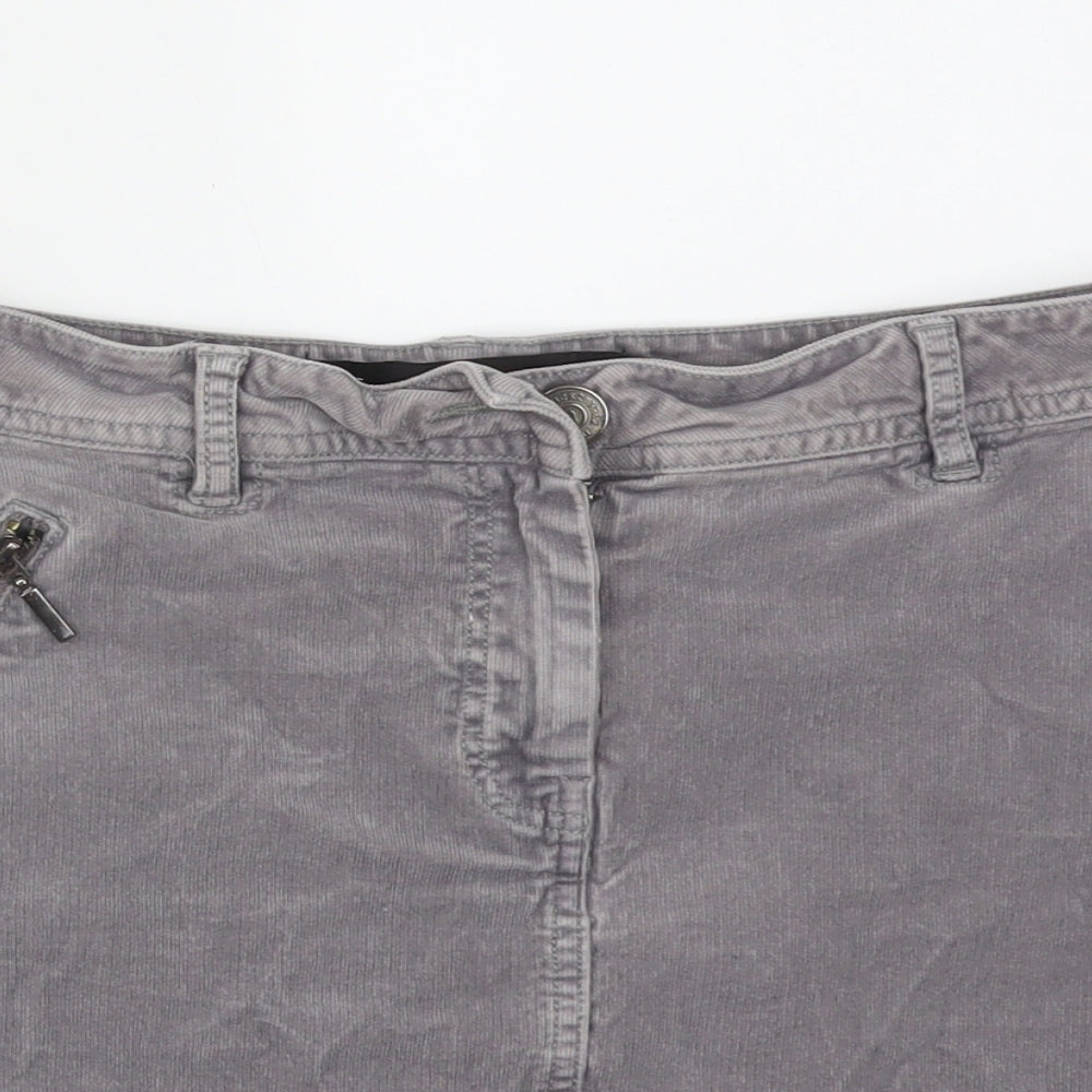 NEXT Womens Grey  Cotton Straight & Pencil Skirt Size 12