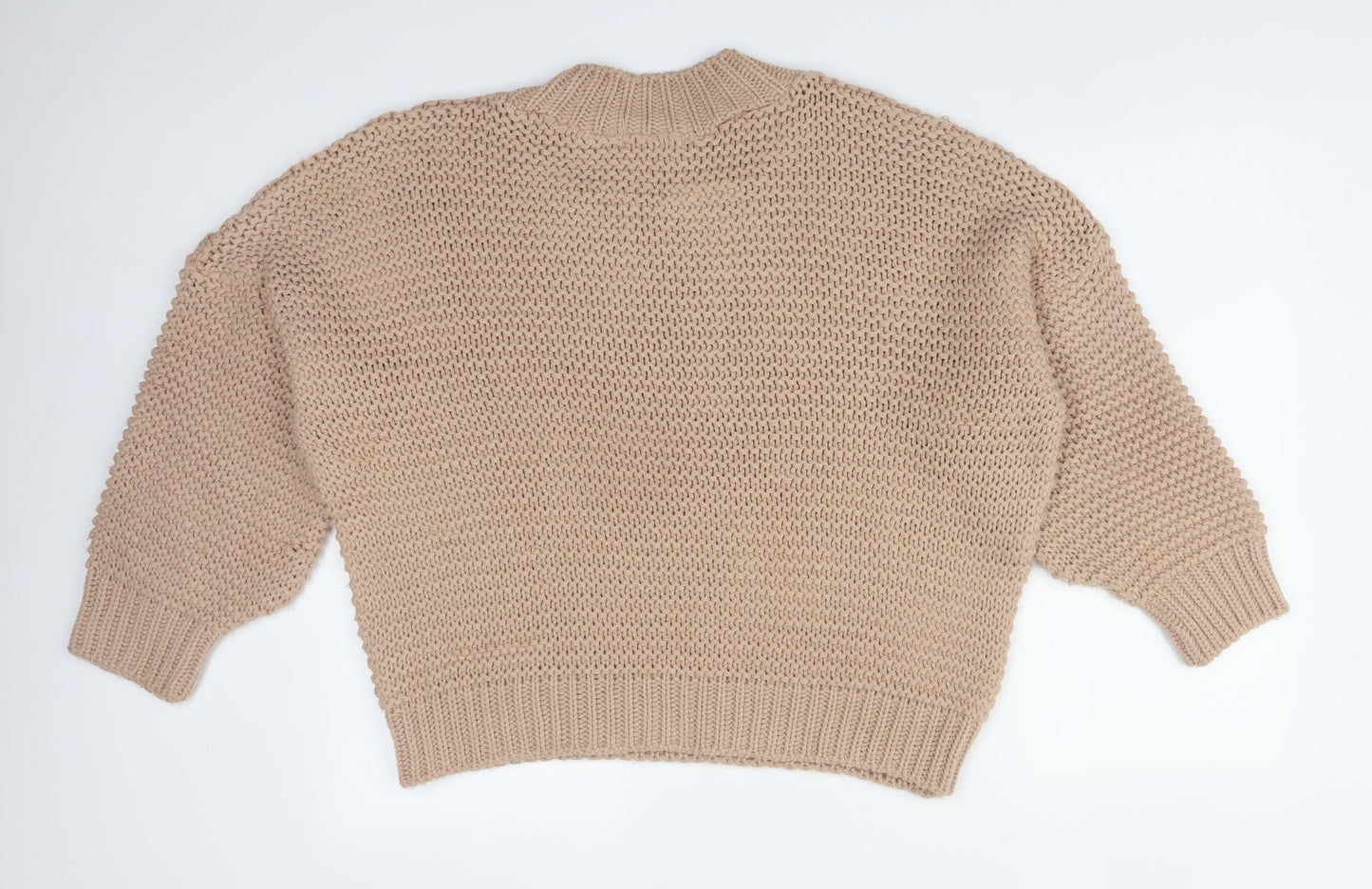 Missguided Womens Brown Mock Neck  Acrylic Pullover Jumper Size S