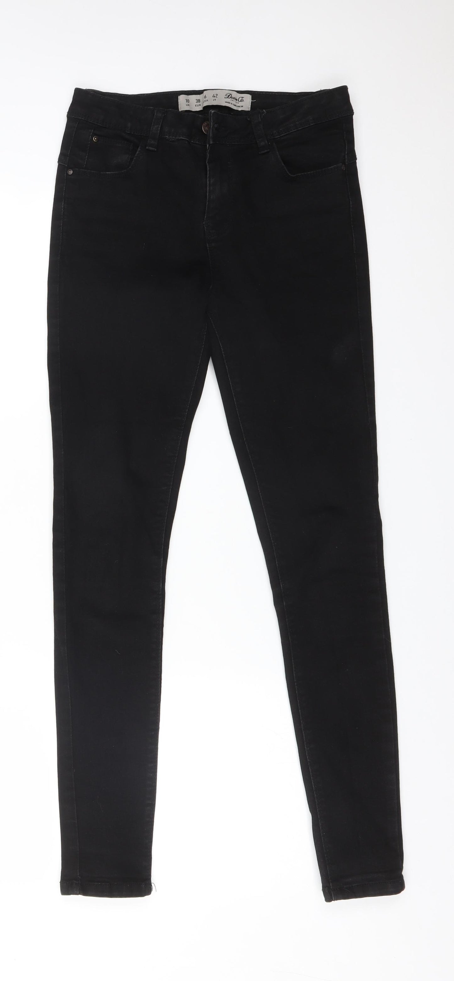 DENIM CO Womens Black  Cotton Skinny Jeans Size 10 L29 in Regular