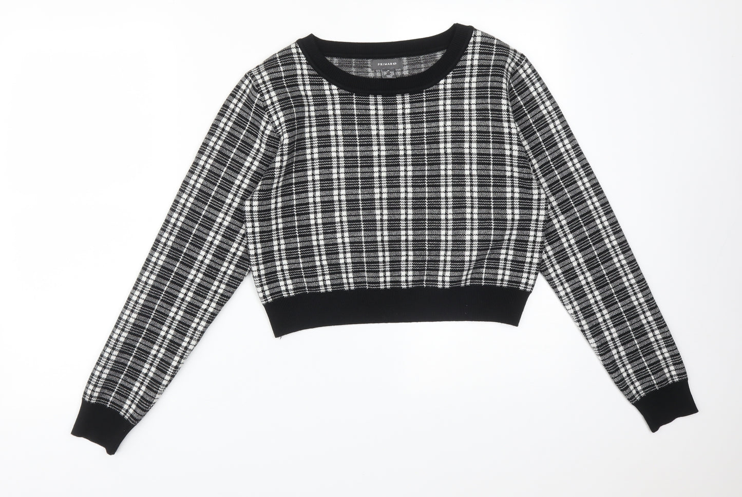 Primark Womens Multicoloured Plaid Viscose Pullover Sweatshirt Size M