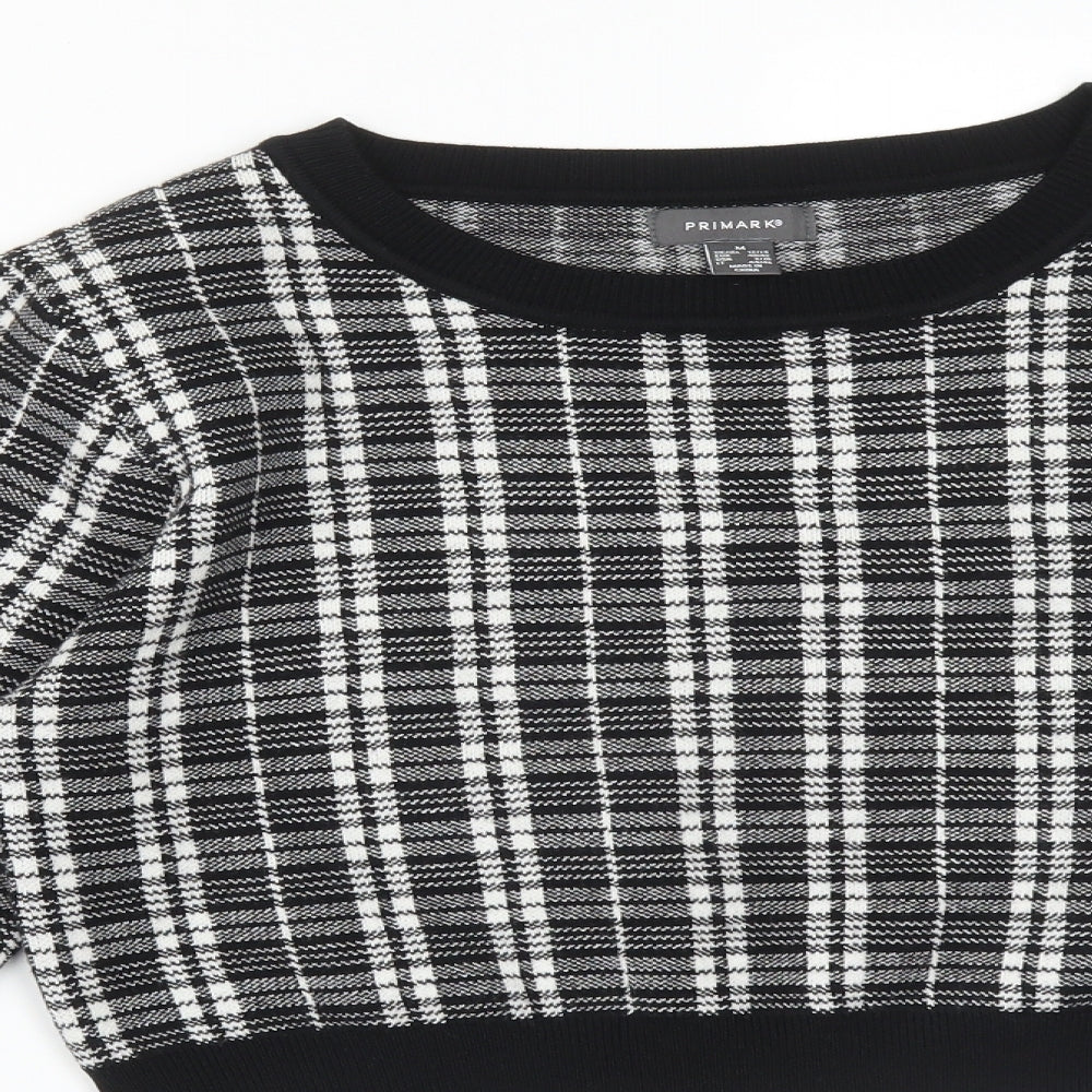 Primark Womens Multicoloured Plaid Viscose Pullover Sweatshirt Size M