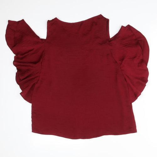 Papaya Womens Red  Polyester Basic T-Shirt Size 12 Round Neck