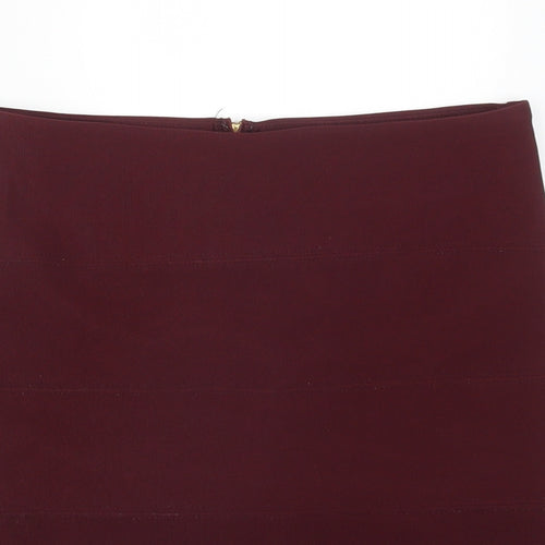 Topshop Womens Red  Polyester Straight & Pencil Skirt Size 10