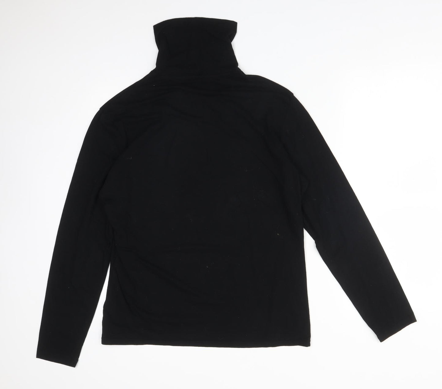 H&M Womens Black  Cotton Basic T-Shirt Size L High Neck