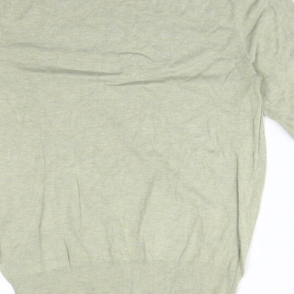 Oasis Womens Green  Viscose Basic T-Shirt Size M Mock Neck