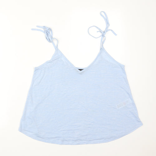 New Look Womens Blue  Polyester Camisole T-Shirt Size 12 V-Neck