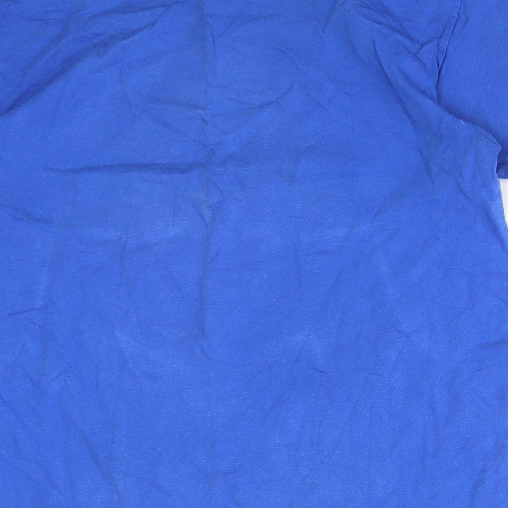 Fruit of the Loom Boys Blue  Cotton Basic T-Shirt Size 12-13 Years Crew Neck  - MONKEY. LAUGH NOW BUT ONE DAY WE'LL BE IN CHARGE