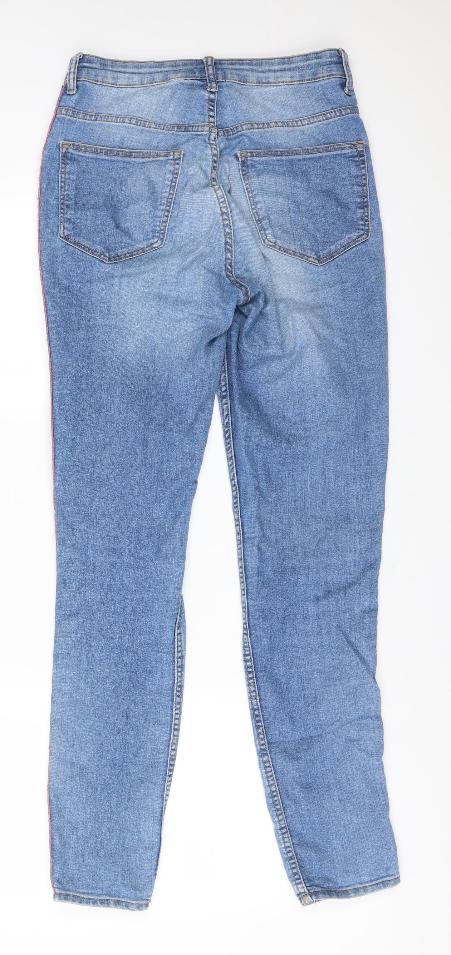 H&M Womens Blue  Cotton Skinny Jeans Size 10 L30 in Regular