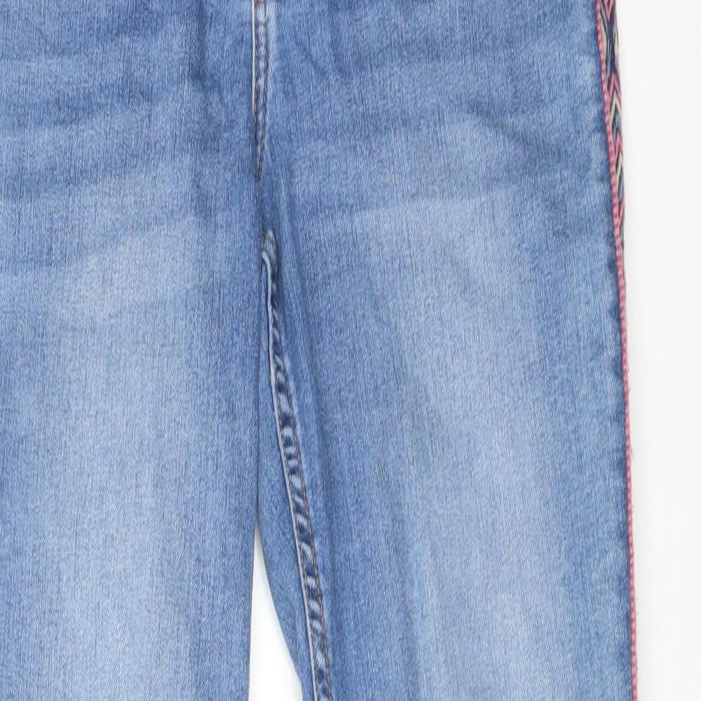 H&M Womens Blue  Cotton Skinny Jeans Size 10 L30 in Regular