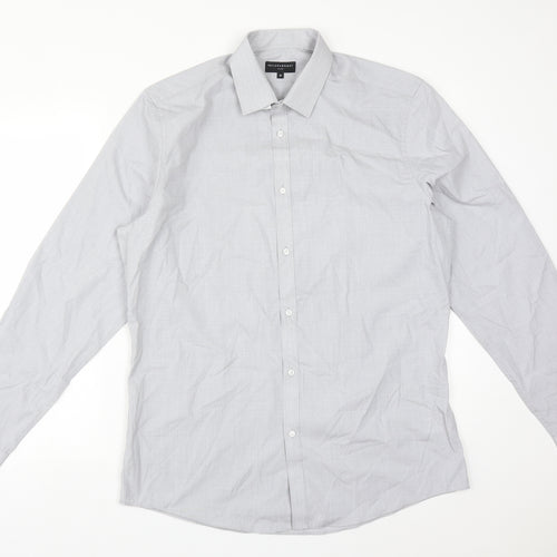 TAYLOR&WRIGHT Mens Grey  Polyester  Dress Shirt Size 16 Collared