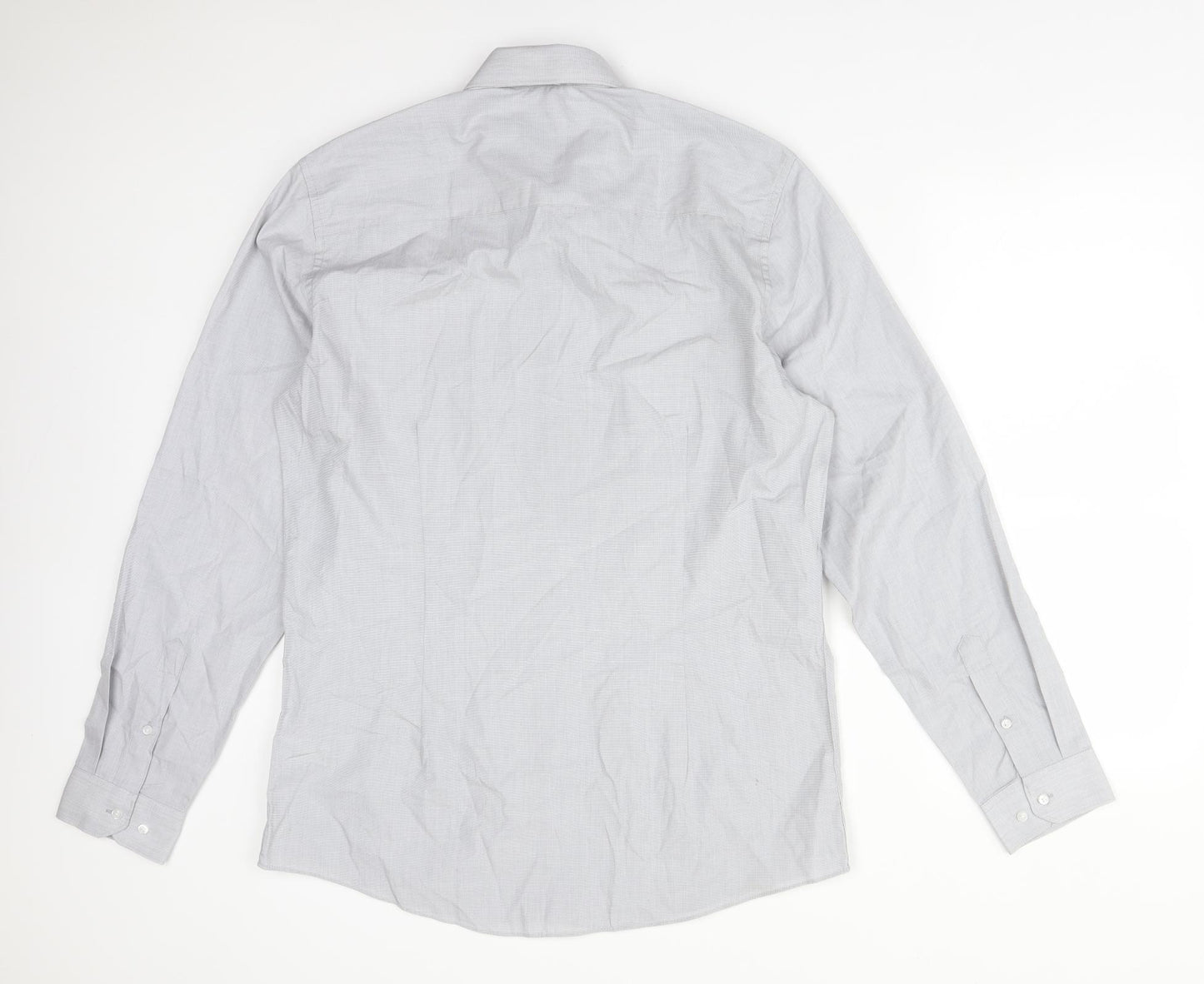 TAYLOR&WRIGHT Mens Grey  Polyester  Dress Shirt Size 16 Collared