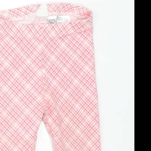 H&M Girls Pink Houndstooth Cotton  Leggings Size 18 Months   - DISNEY