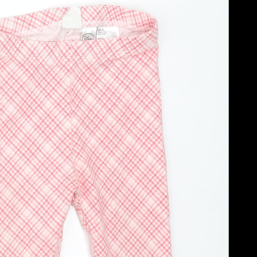 H&M Girls Pink Houndstooth Cotton  Leggings Size 18 Months   - DISNEY