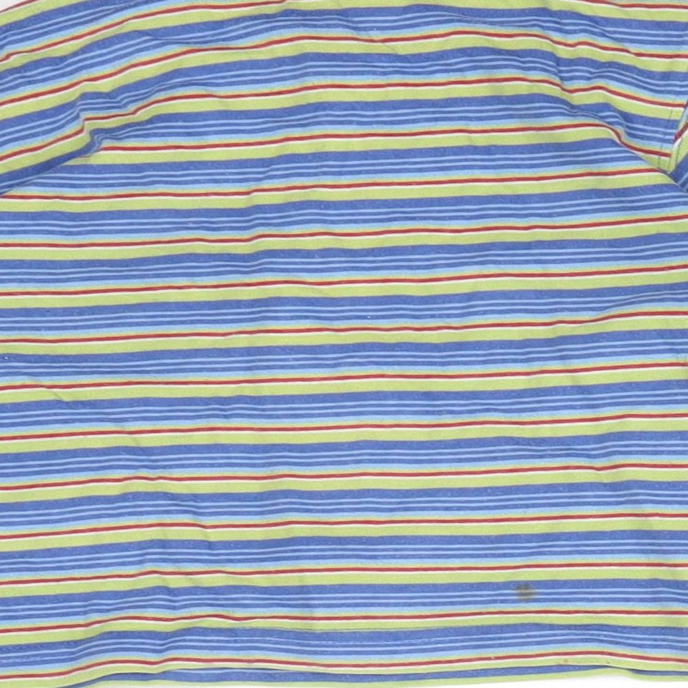 Preworn Boys Multicoloured Striped Cotton Basic T-Shirt Size 18-24 Months Round Neck