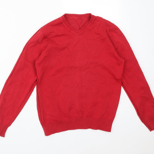 George Boys Red  Cotton Pullover Sweatshirt Size 9-10 Years