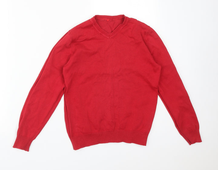 George Boys Red  Cotton Pullover Sweatshirt Size 9-10 Years