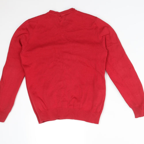 George Boys Red  Cotton Pullover Sweatshirt Size 9-10 Years