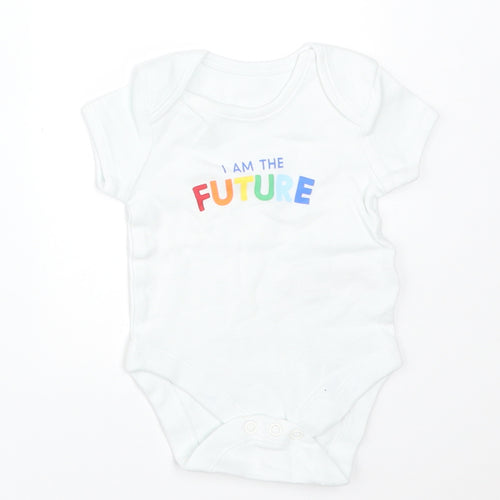 Primark Baby White  Cotton Babygrow One-Piece Size 0-3 Months   - I AM THE FUTURE