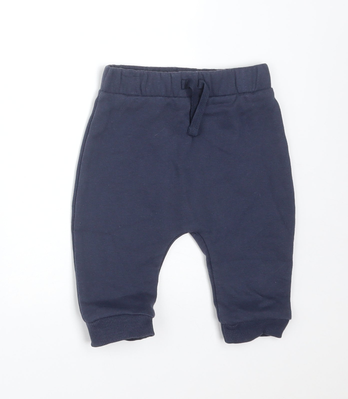 George Boys Blue  Cotton Jogger Trousers Size 3-6 Months