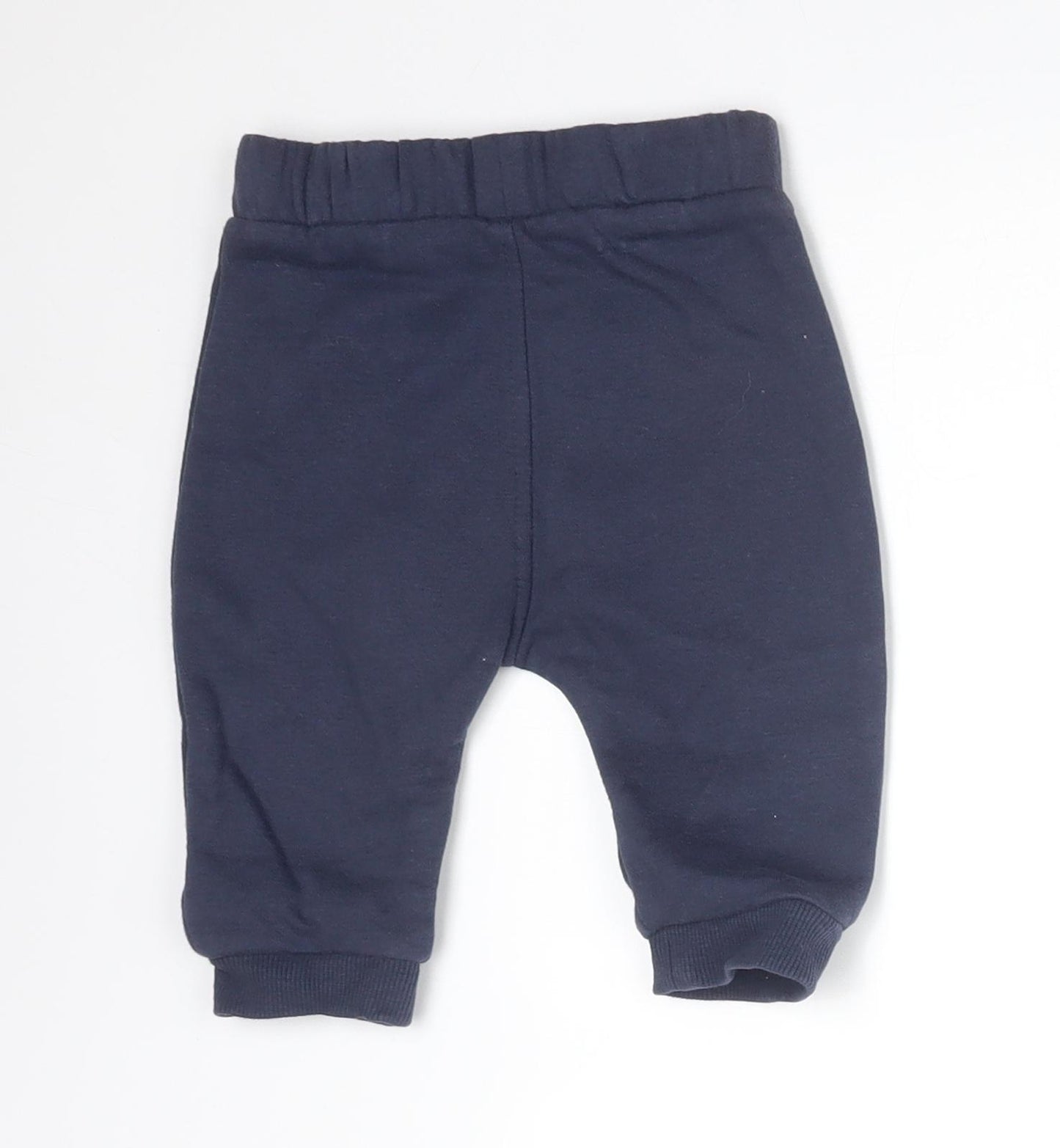 George Boys Blue  Cotton Jogger Trousers Size 3-6 Months