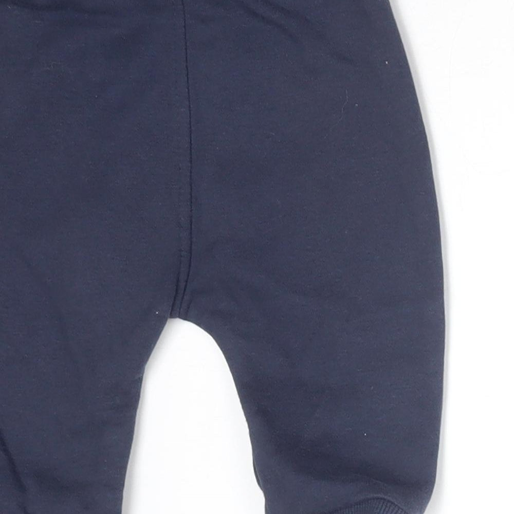 George Boys Blue  Cotton Jogger Trousers Size 3-6 Months