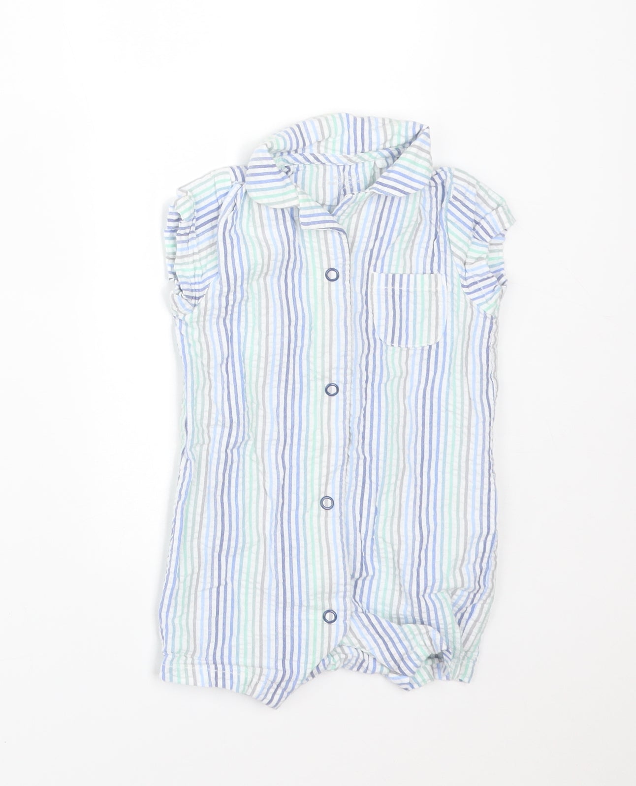 NEXT Boys Multicoloured Striped Cotton Romper One-Piece Size 3-6 Months