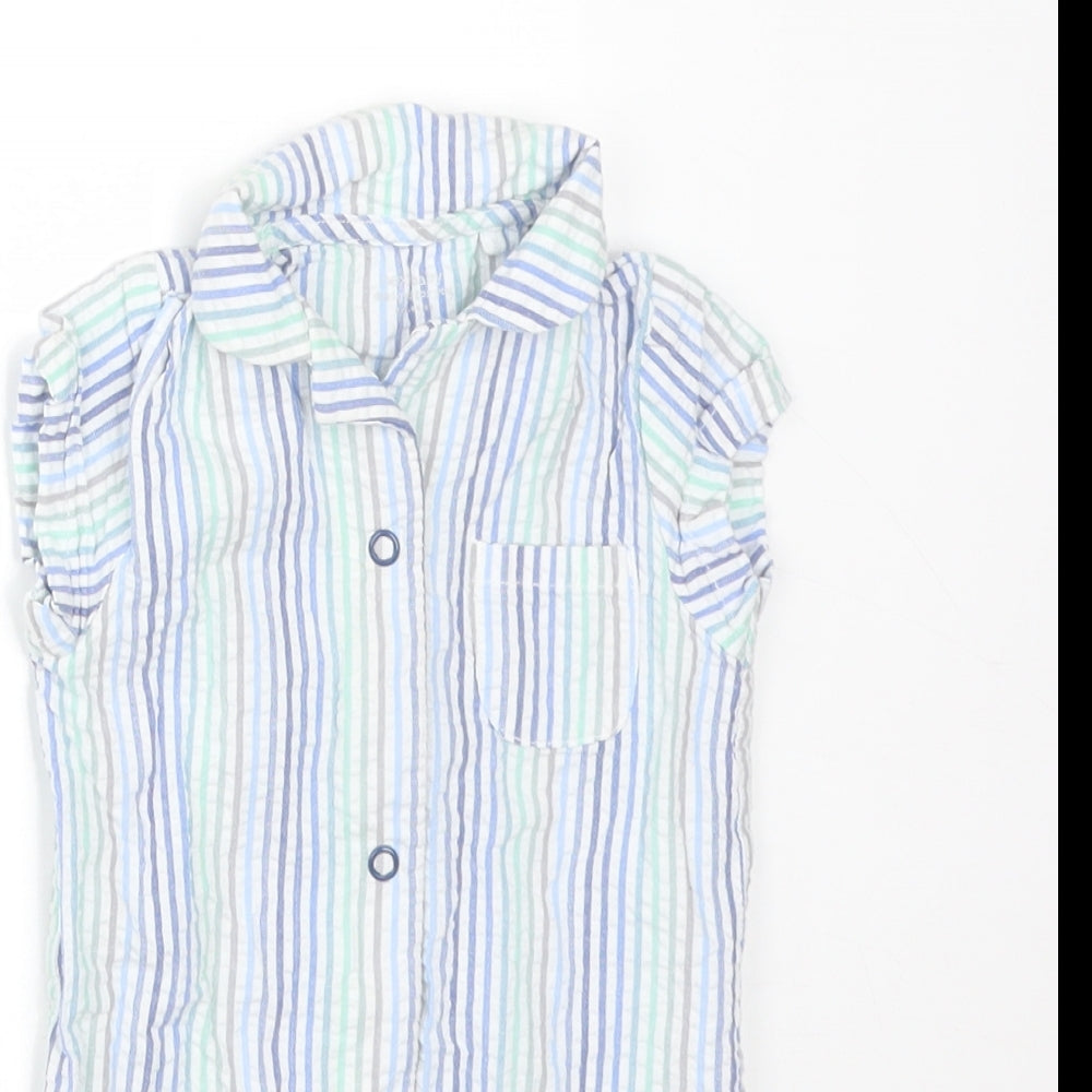 NEXT Boys Multicoloured Striped Cotton Romper One-Piece Size 3-6 Months