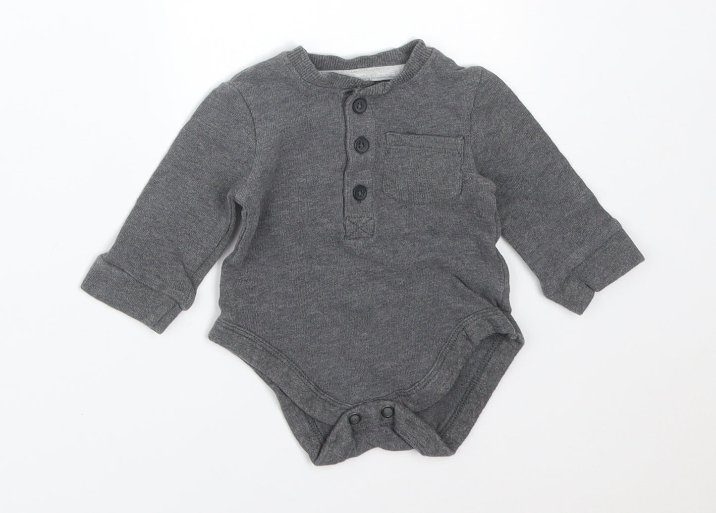 George Boys Grey  Cotton Babygrow One-Piece Size 0-3 Months