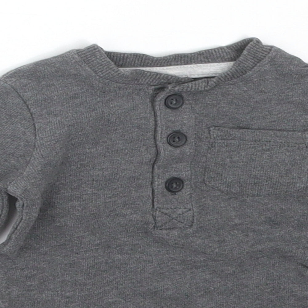 George Boys Grey  Cotton Babygrow One-Piece Size 0-3 Months