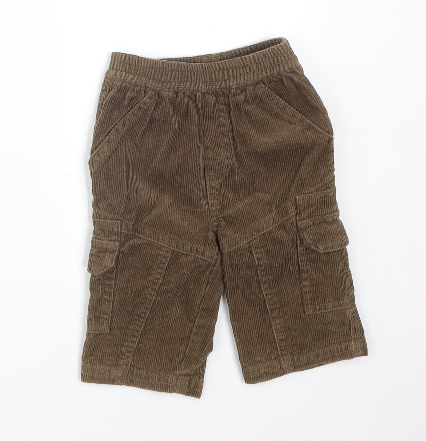 Preworn Boys Brown  Cotton Cargo Trousers Size 0-3 Months