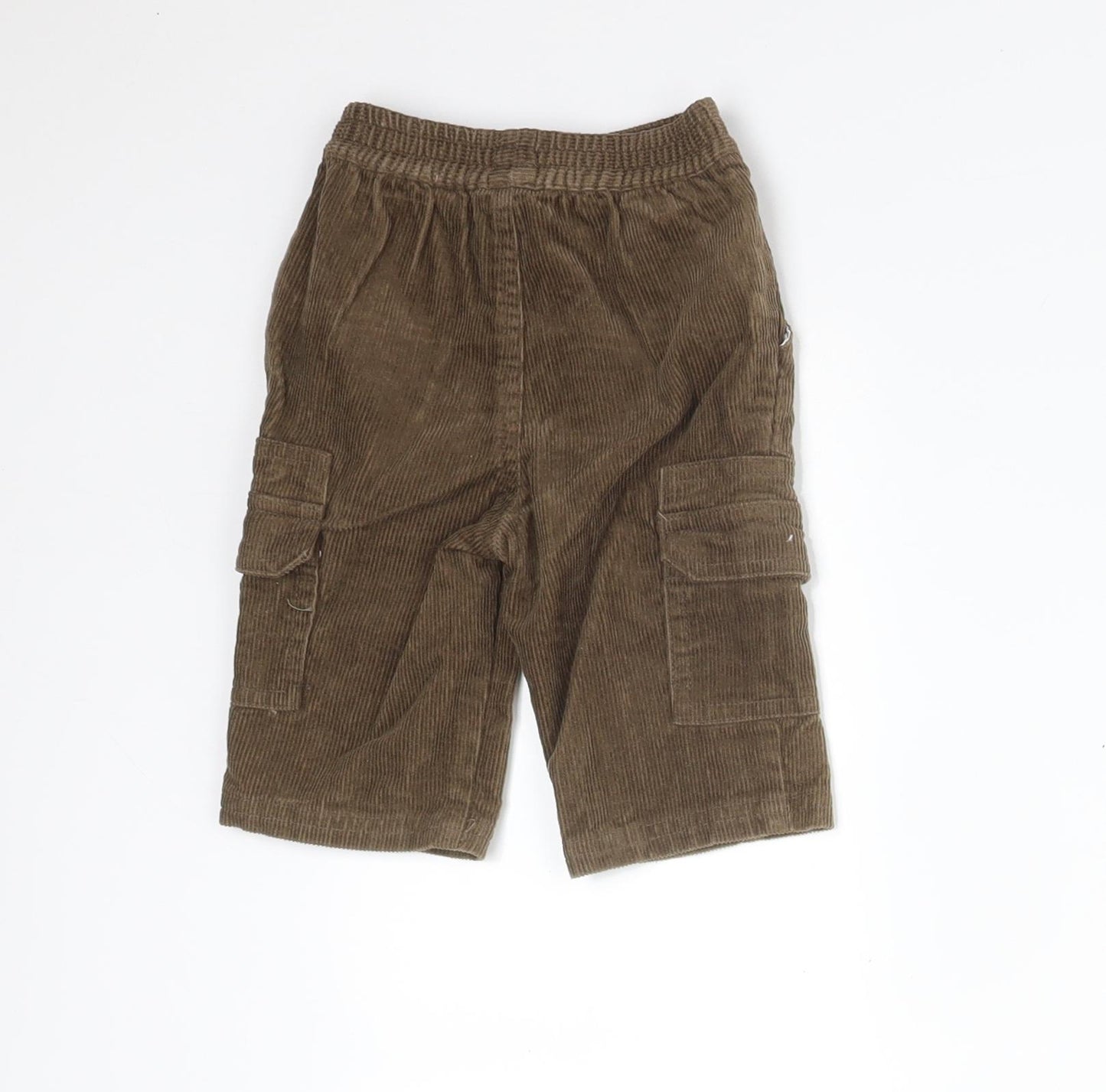 Preworn Boys Brown  Cotton Cargo Trousers Size 0-3 Months